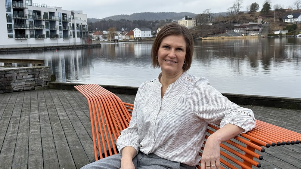 Asbjørg Meyer smilende i Porsgrunn